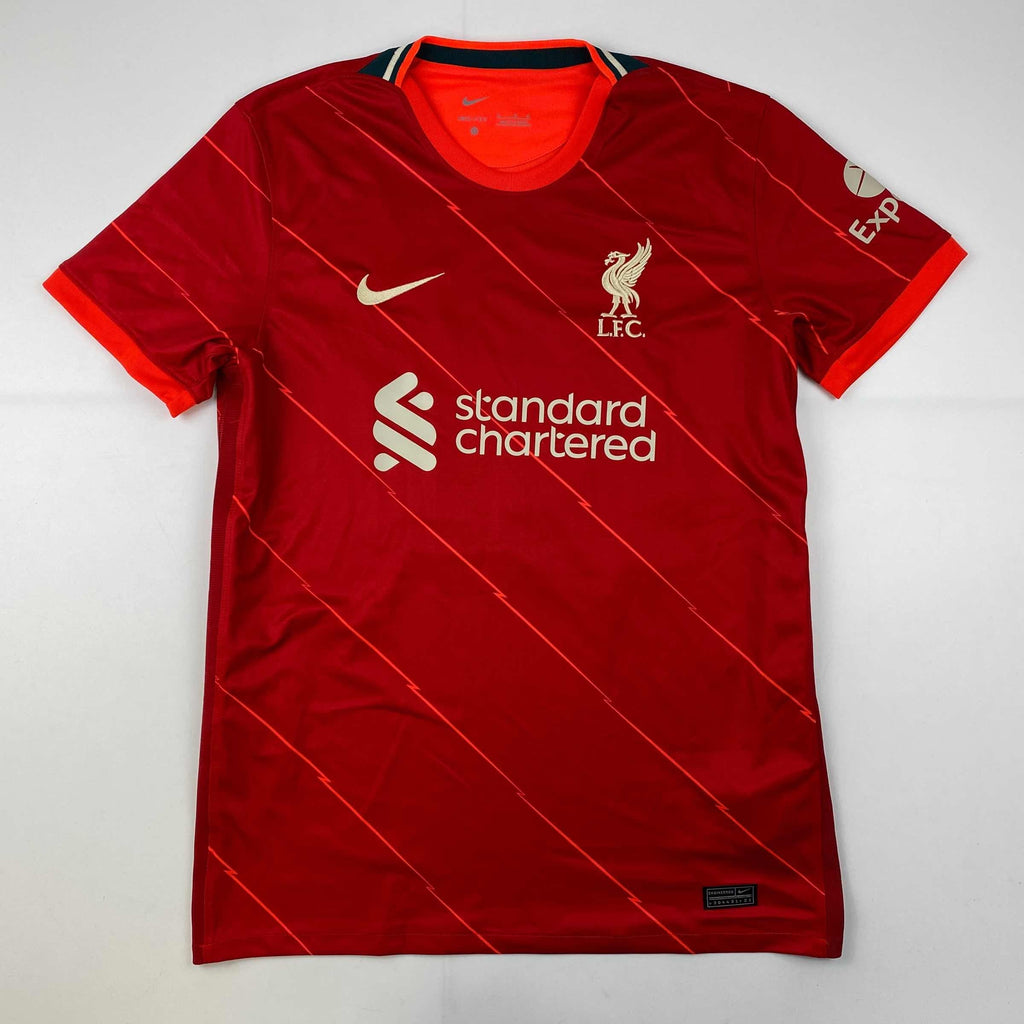 Autographed/Signed Harvey Elliott Liverpool Red Soccer Jersey Beckett BAS COA