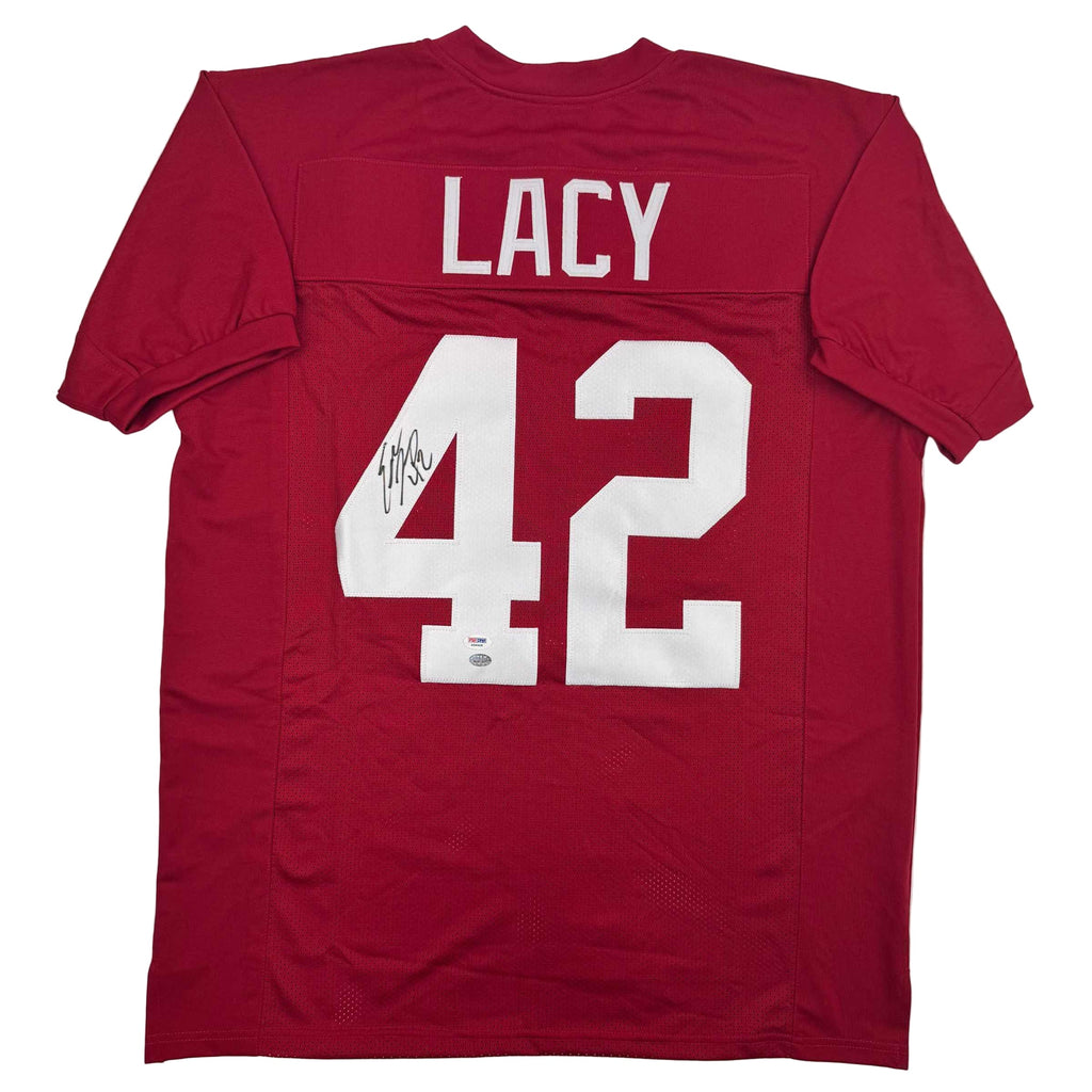 Autographed/Signed Eddie Lacy Alabama Red College Football Jersey PSA COA