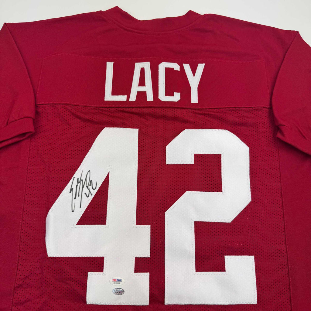 Autographed/Signed Eddie Lacy Alabama Red College Football Jersey PSA COA