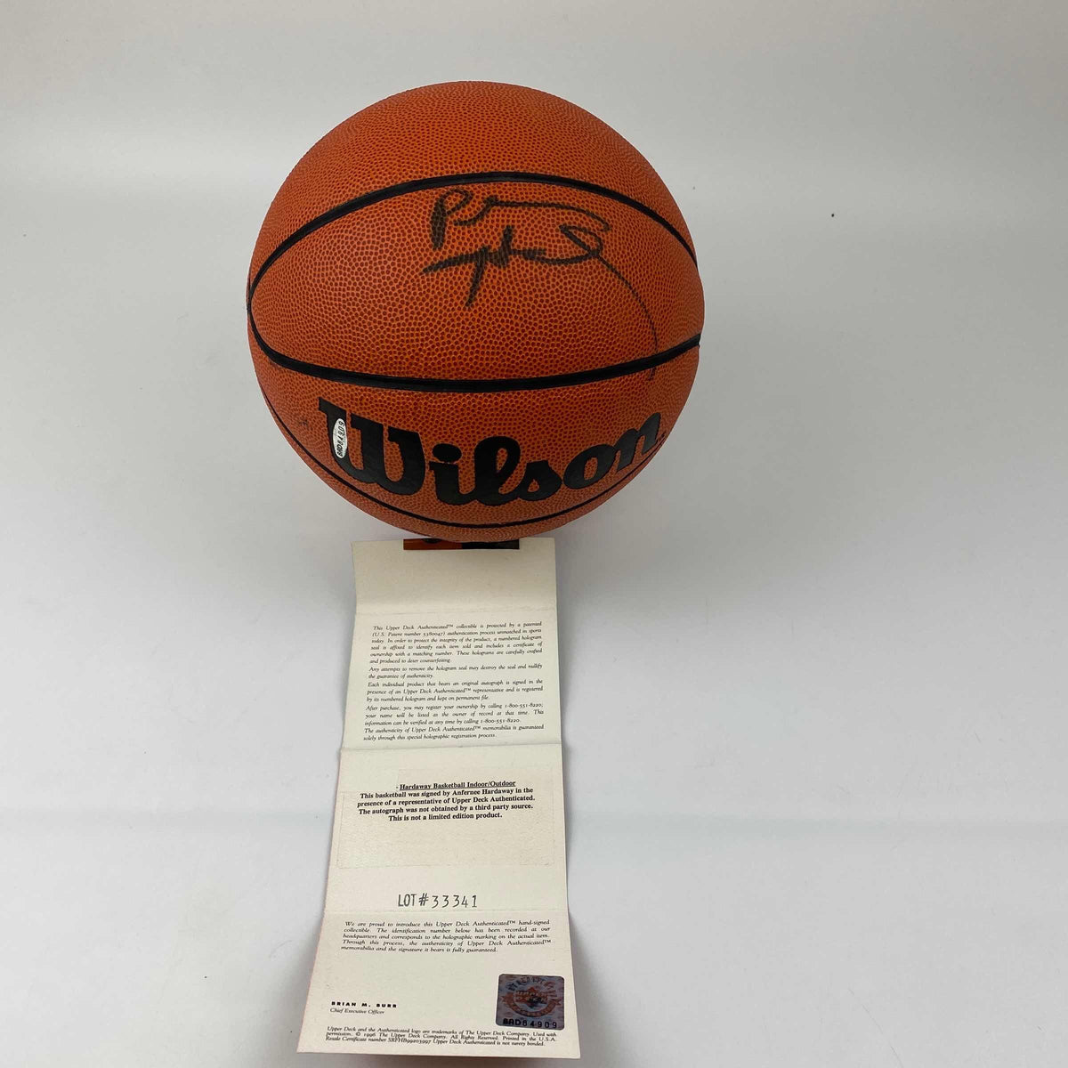 Autographed/Signed Anfernee Penny Hardaway Orlando Magic Full Size Wilson Basketball Upper Deck UDA COA