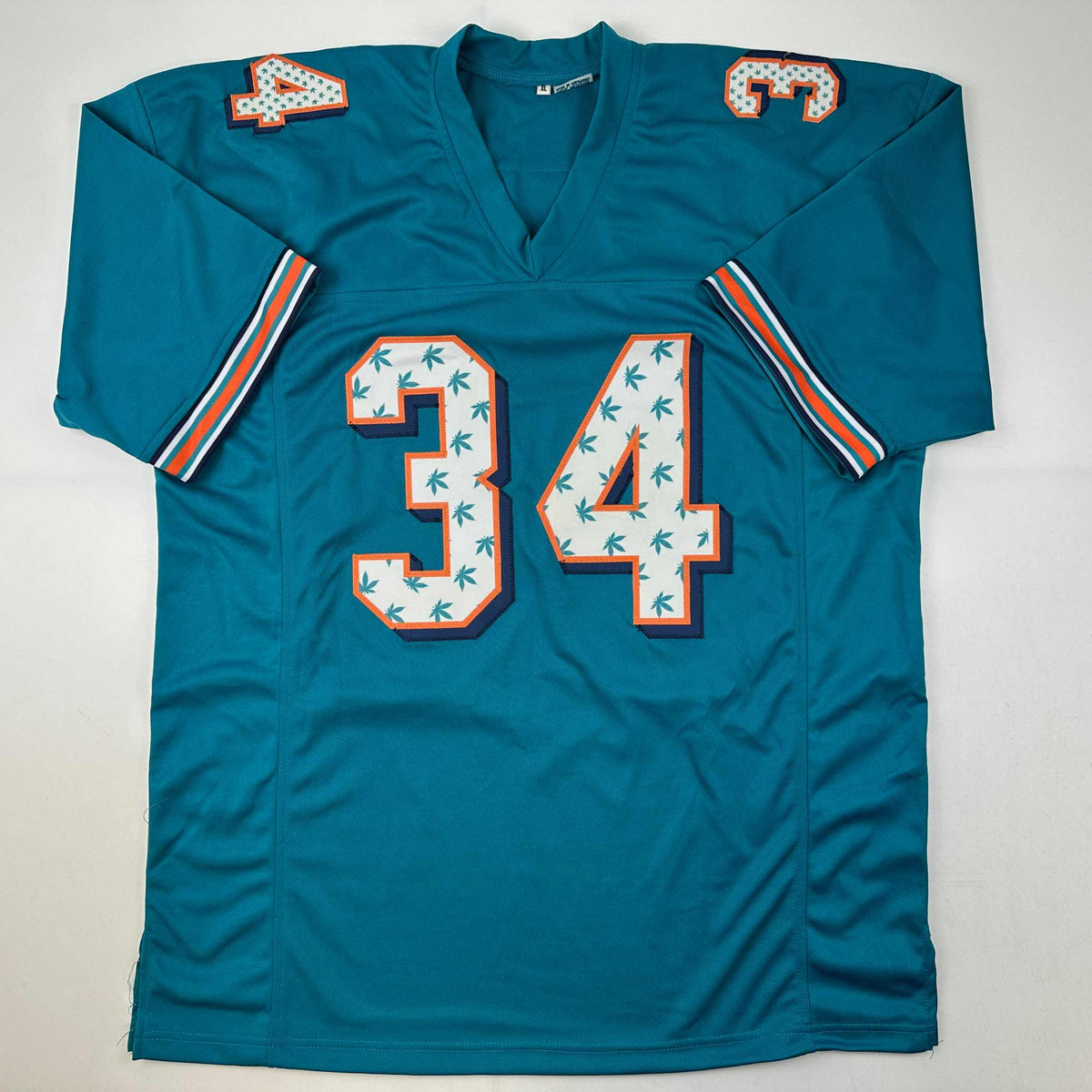 Autographed/Signed Ricky Williams Miami Teal Pot Leaf Football Jersey JSA COA