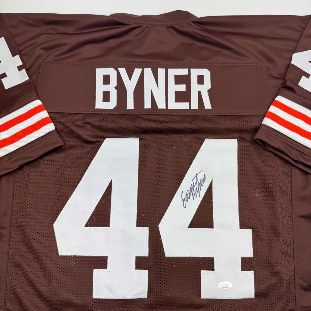 Autographed/Signed Earnest Byner Cleveland Brown Football Jersey JSA COA