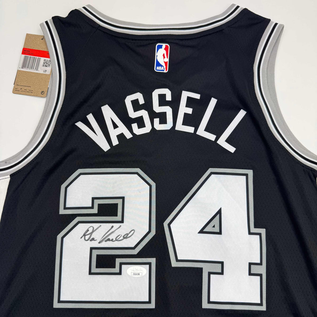 Autographed/Signed Devin Vassell San Antonio Black Basketball Jersey JSA COA