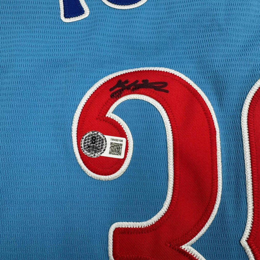 Autographed/Signed Kyle Tucker Chicago Blue Baseball Jersey Beckett BAS COA