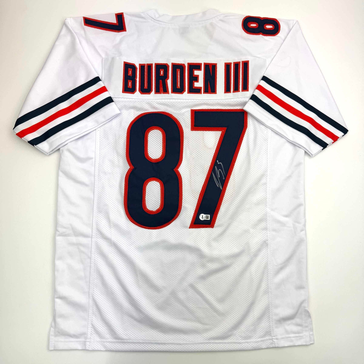 Autographed/Signed Luther Burden Chicago White Football Jersey Beckett BAS COA