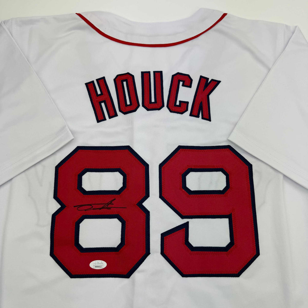 Autographed/Signed Tanner Houck Boston White Baseball Jersey JSA COA
