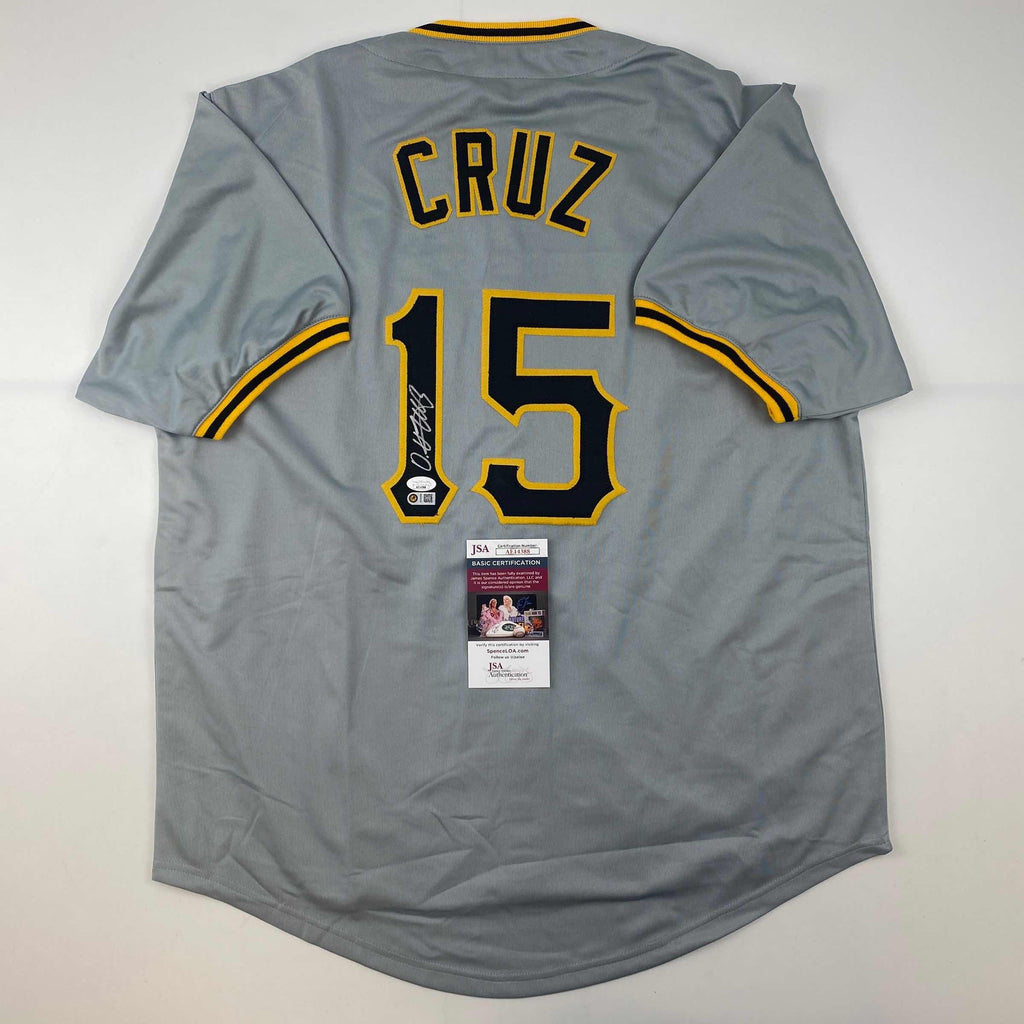 Autographed/Signed Oneil Cruz Pittsburgh Grey Baseball Jersey JSA COA