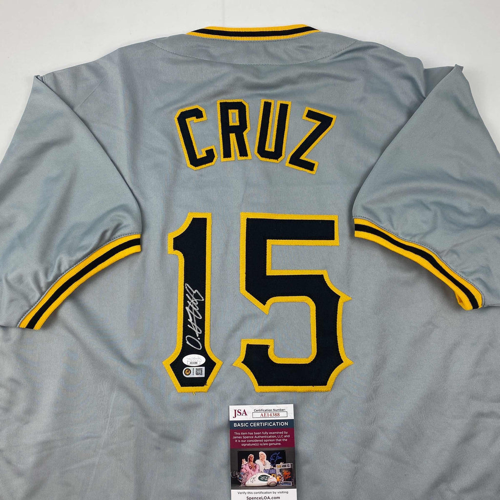 Autographed/Signed Oneil Cruz Pittsburgh Grey Baseball Jersey JSA COA