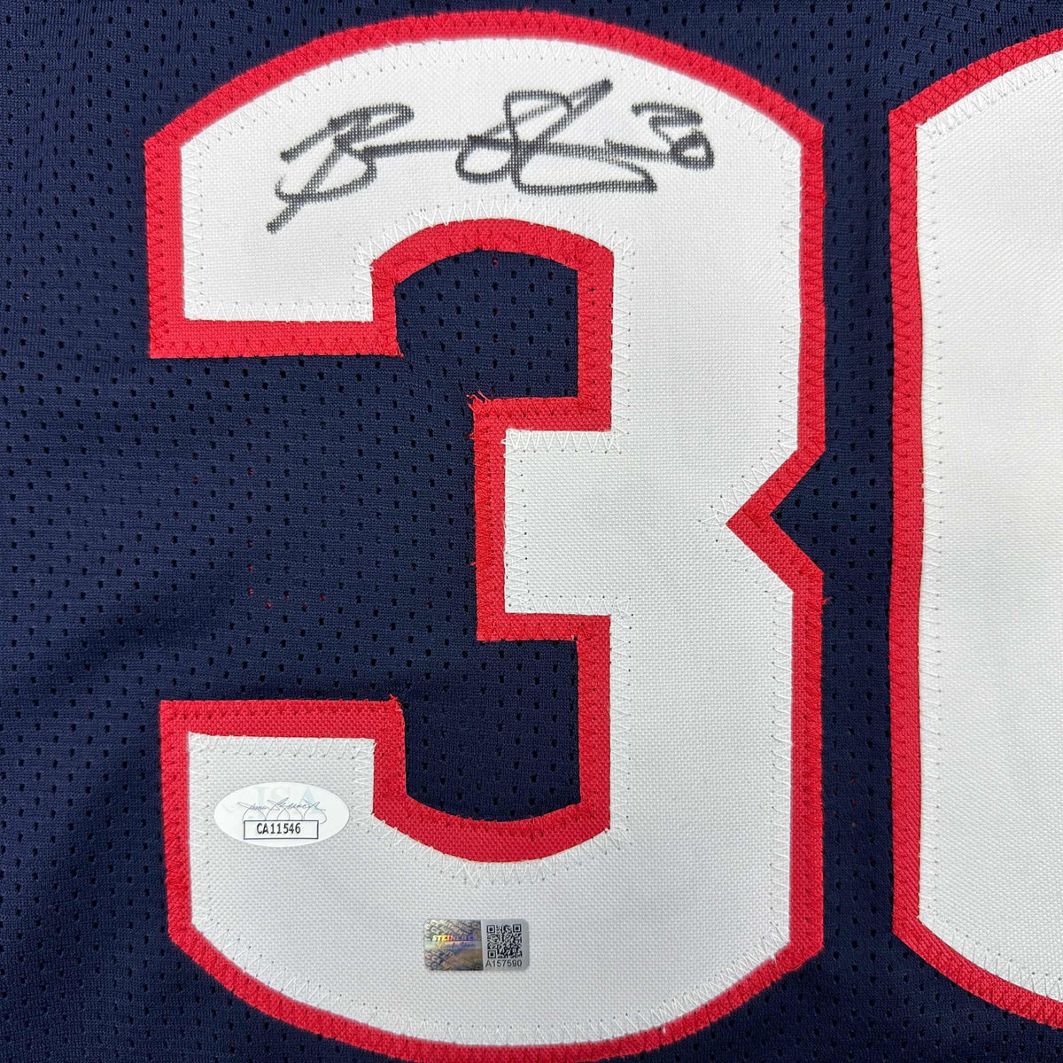 Autographed/Signed Breanna Stewart UConn Connecticut Blue College Basketball Jersey JSA COA