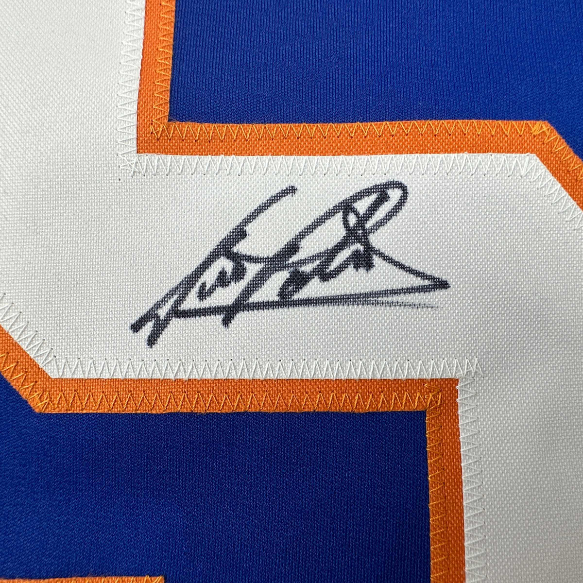 Autographed/Signed Denis Potvin New York Blue Hockey Jersey JSA COA