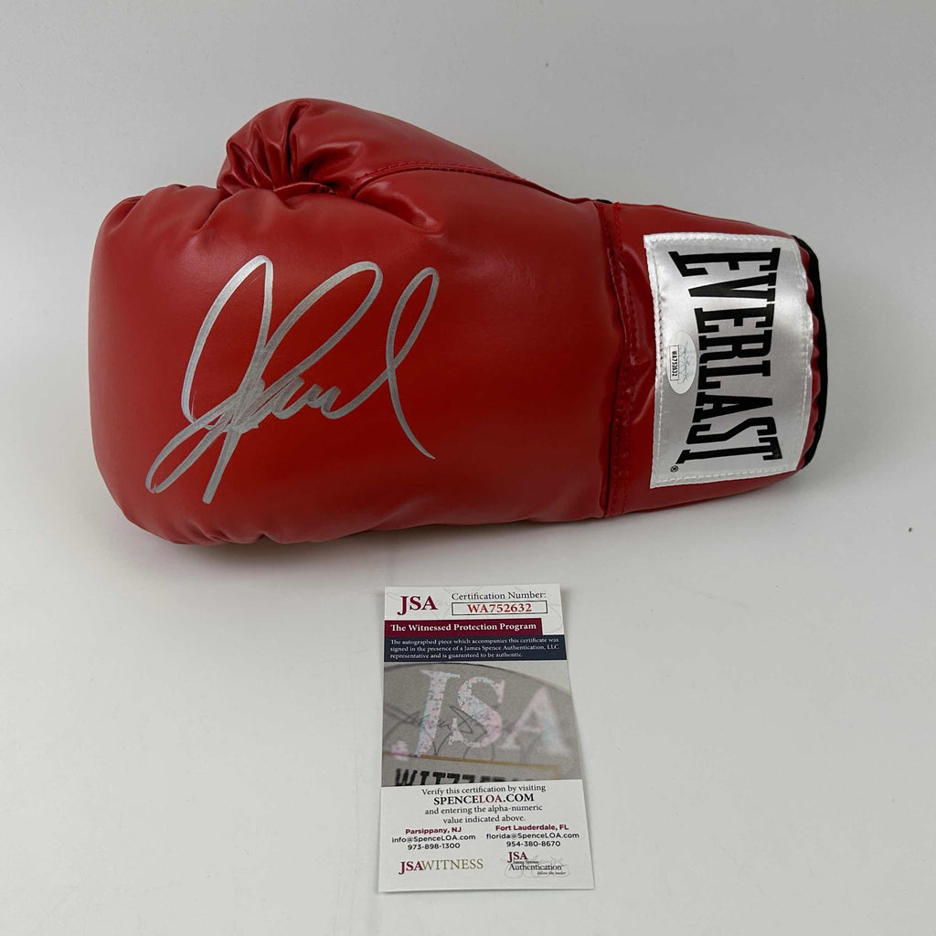 Autographed/Signed Jake Paul Red Everlast Boxing Glove JSA COA Auto