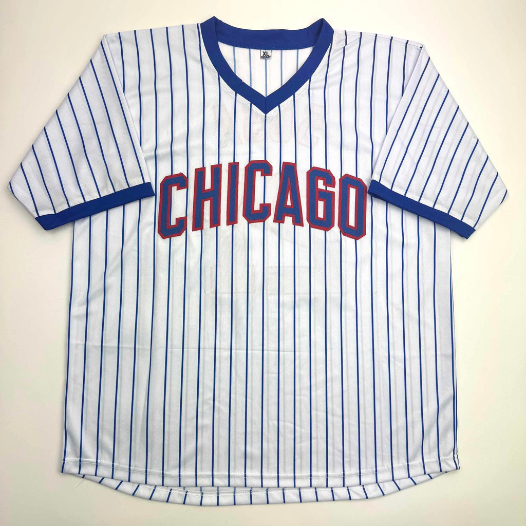 Autographed/Signed Sammy Sosa Chicago Pinstripe Baseball Jersey Beckett BAS COA