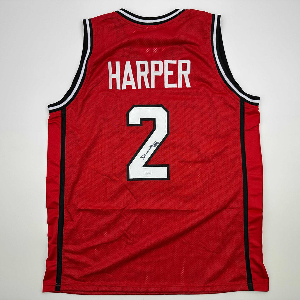 Autographed/Signed Dylan Harper Rutgers Red College Basketball Jersey JSA COA