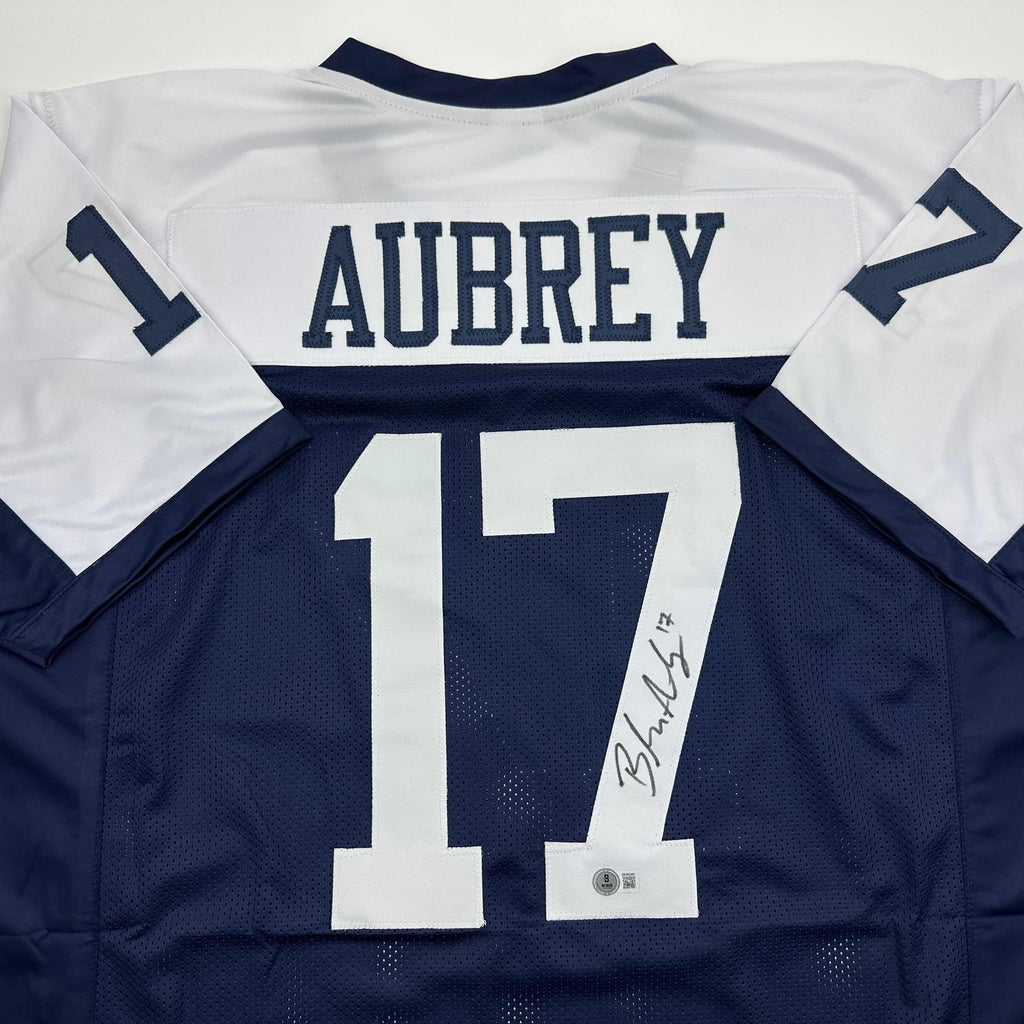 Autographed/Signed Brandon Aubrey Dallas Thanksgiving Day Football Jersey Beckett BAS COA