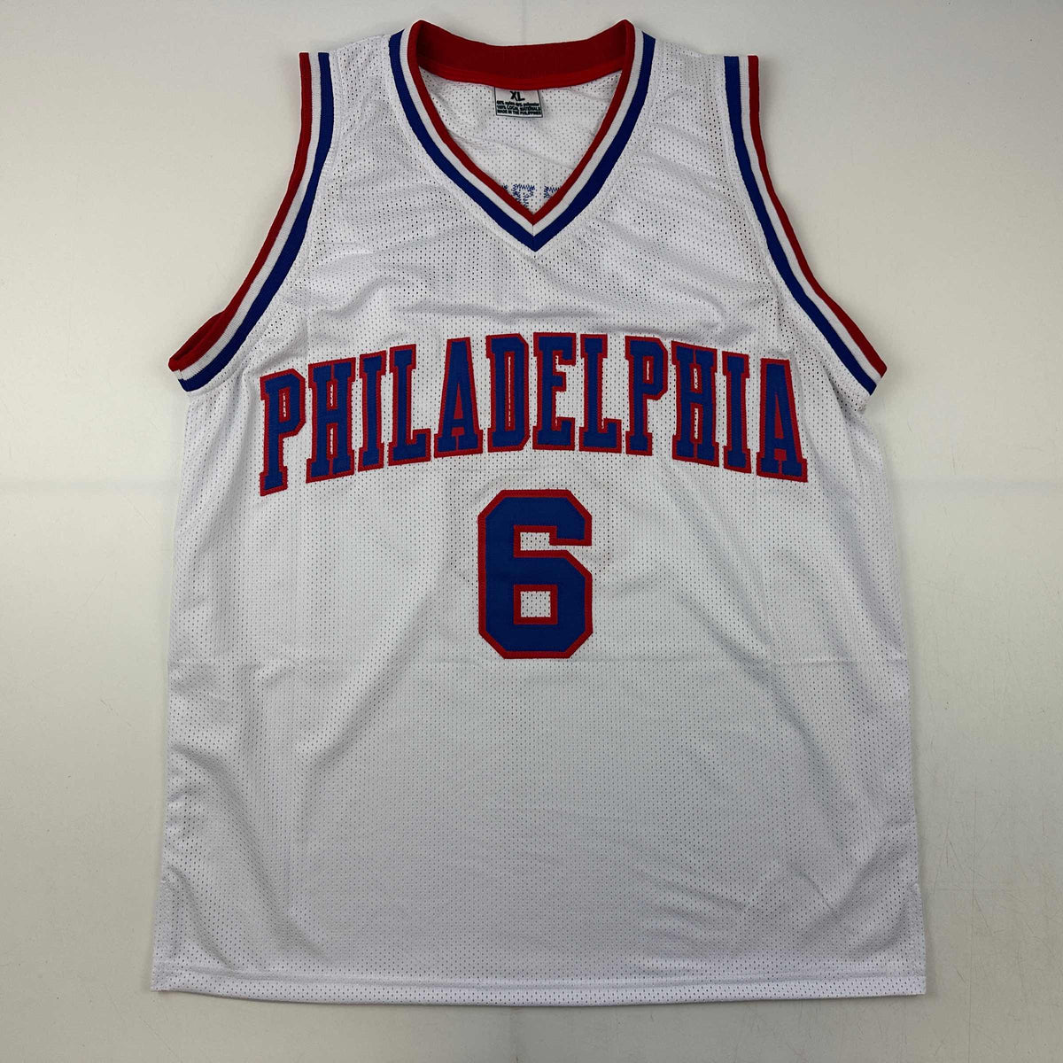 Autographed/Signed Julius Erving Dr. J Philadelphia White Basketball Jersey JSA COA