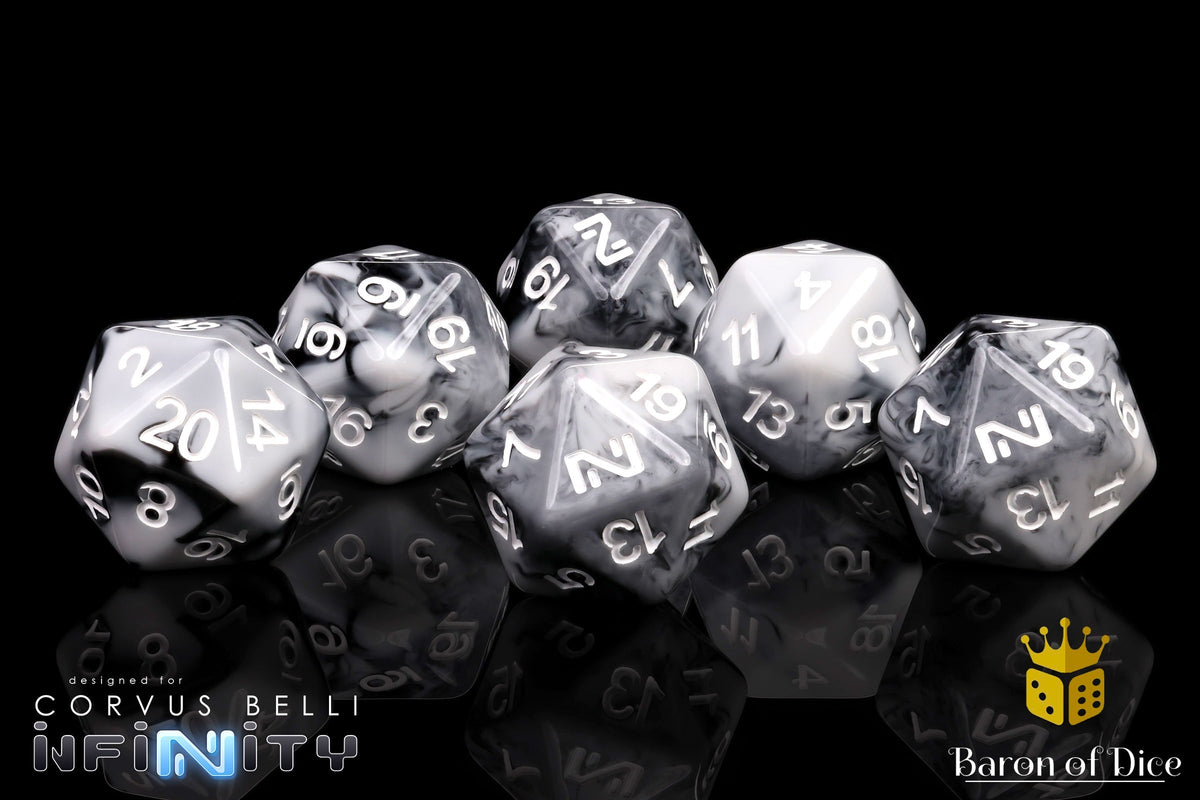 Infinity: N5 Marbled w/ White - Official Dice Set