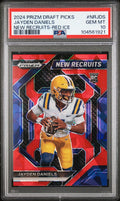 Graded 2024 Panini Prizm Draft Picks Jayden Daniels #NRJDS New Recruits Red Ice Rookie RC Football Card PSA 10 Gem Mint