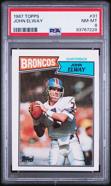 Graded 1987 Topps John Elway #31 Football Card PSA 8 NM-MT