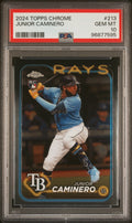 Graded 2024 Topps Chrome Junior Caminero #213 Rookie RC Baseball Card PSA 10 Gem Mint