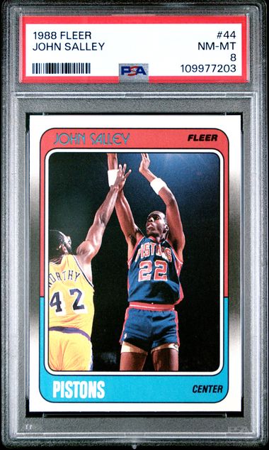 Graded 1988 Fleer John Salley #44 Basketball Card PSA 8 NM-MT