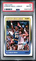 Graded 1988 Fleer Kareem Abdul Jabbar #64 Basketball Card PSA 8 NM-MT