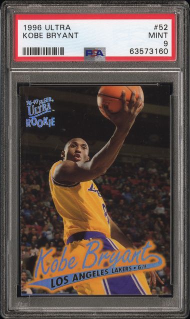 Graded 1996 Fleer Ultra Kobe Bryant #52 Rookie RC Basketball Card PSA 9 Mint