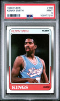 Graded 1988 Fleer Kenny "The Jet" Smith #100 Rookie RC Basketball Card PSA 9 Mint