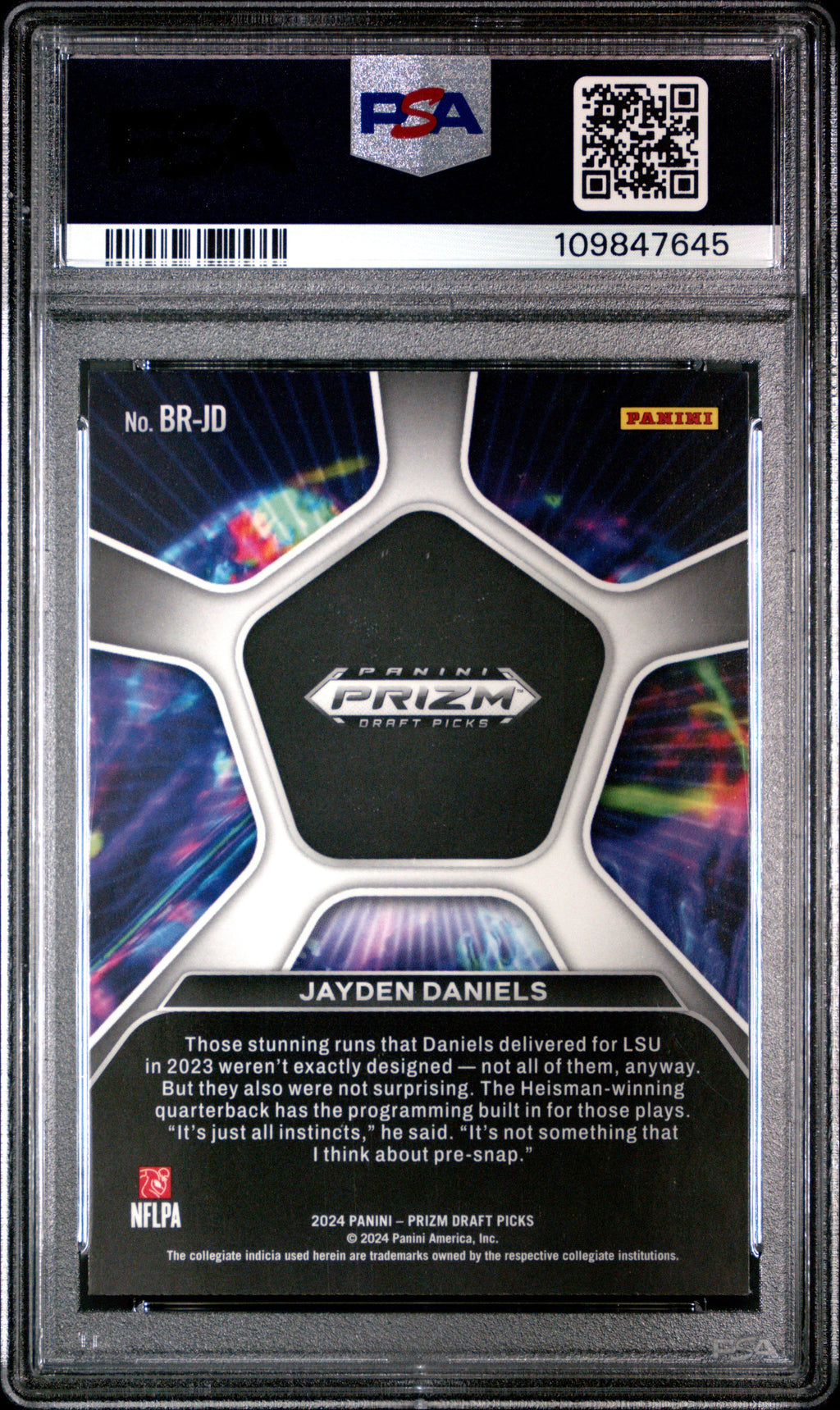Graded 2024 Panini Prizm Draft Picks Jayden Daniels #BRJD Brilliance Rookie RC Football Card PSA 10 Gem Mint