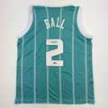 Autographed/Signed LaMelo Ball Charlotte Teal Basketball Jersey Beckett BAS COA