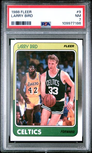 Graded 1988 Fleer Larry Bird #9 Basketball Card PSA 7 Near Mint