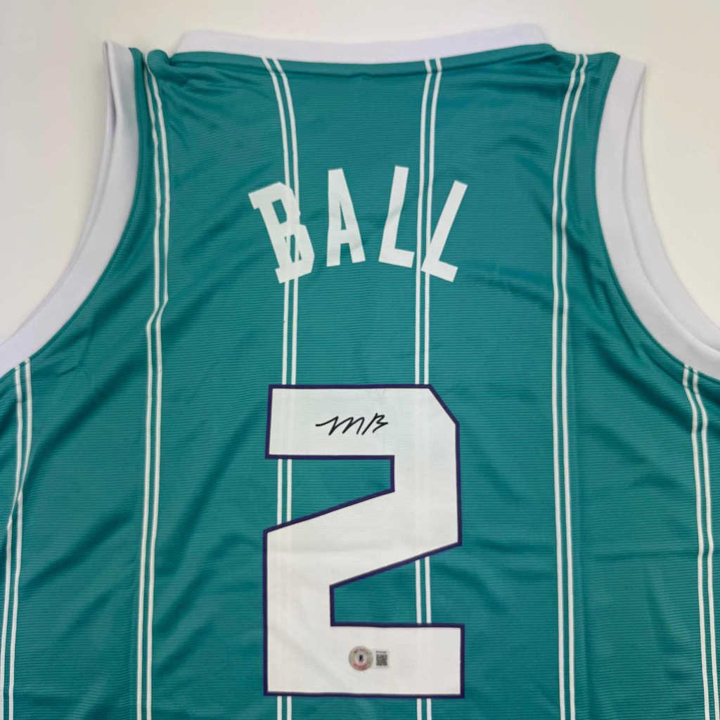 Autographed/Signed LaMelo Ball Charlotte Teal Basketball Jersey Beckett BAS COA