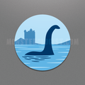 Loch Ness Monster Circle Sticker