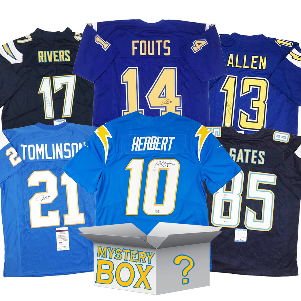 Autographed/Signed Los Angeles San Diego Football Jersey Mystery Box with PSA JSA or Beckett COA