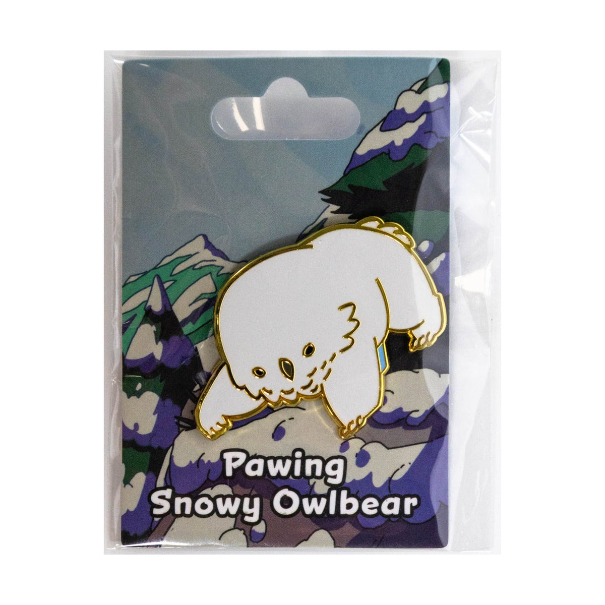Baby Bestiary: Snowy Owlbear Enamel Pin - Pawing
