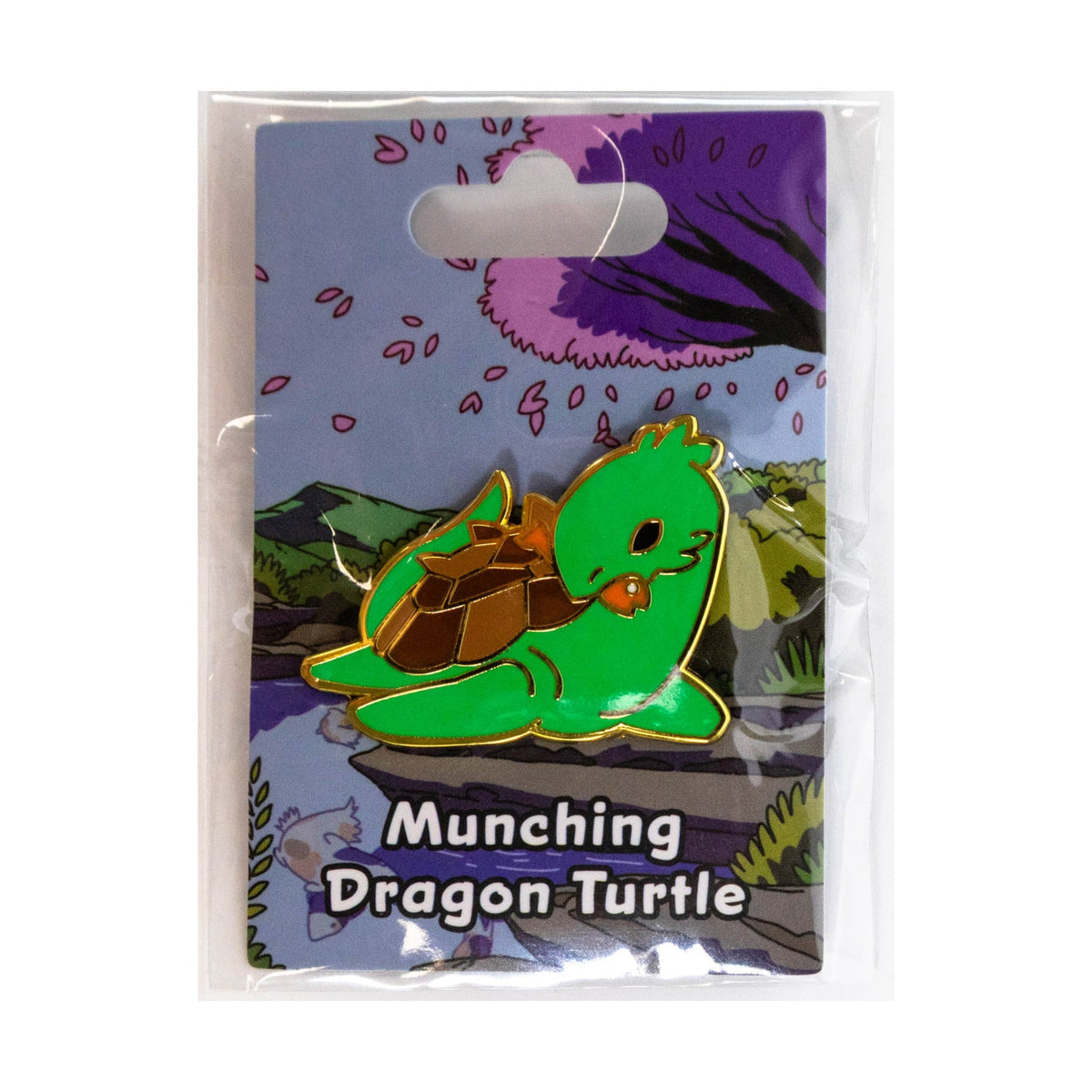Baby Bestiary: Dragon Turtle Enamel Pin - Munching