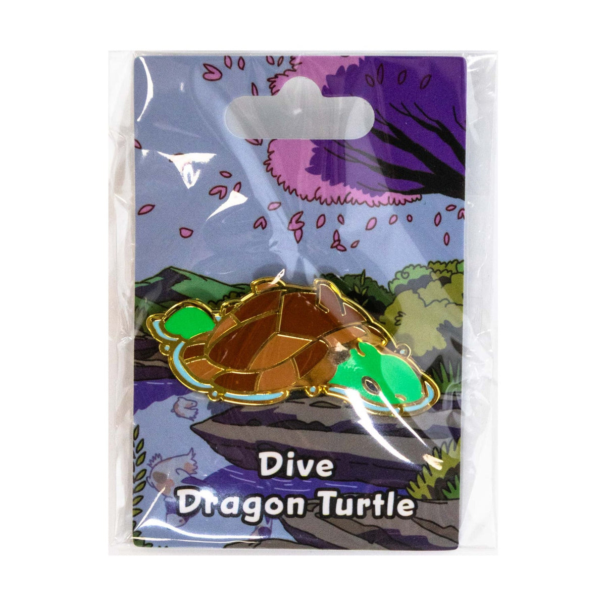 Baby Bestiary: Dragon Turtle Enamel Pin - Dive