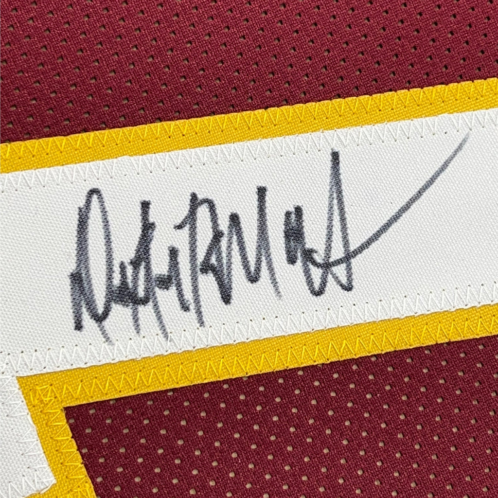 Framed Autographed/Signed Dexter Manley 35x39 Washington Burgundy Football Jersey JSA COA