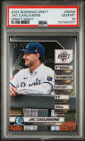 Graded 2024 Topps Bowman Draft Jac Caglianone #BDN5 Draft Night Rookie RC Baseball Card PSA 10 Gem Mint