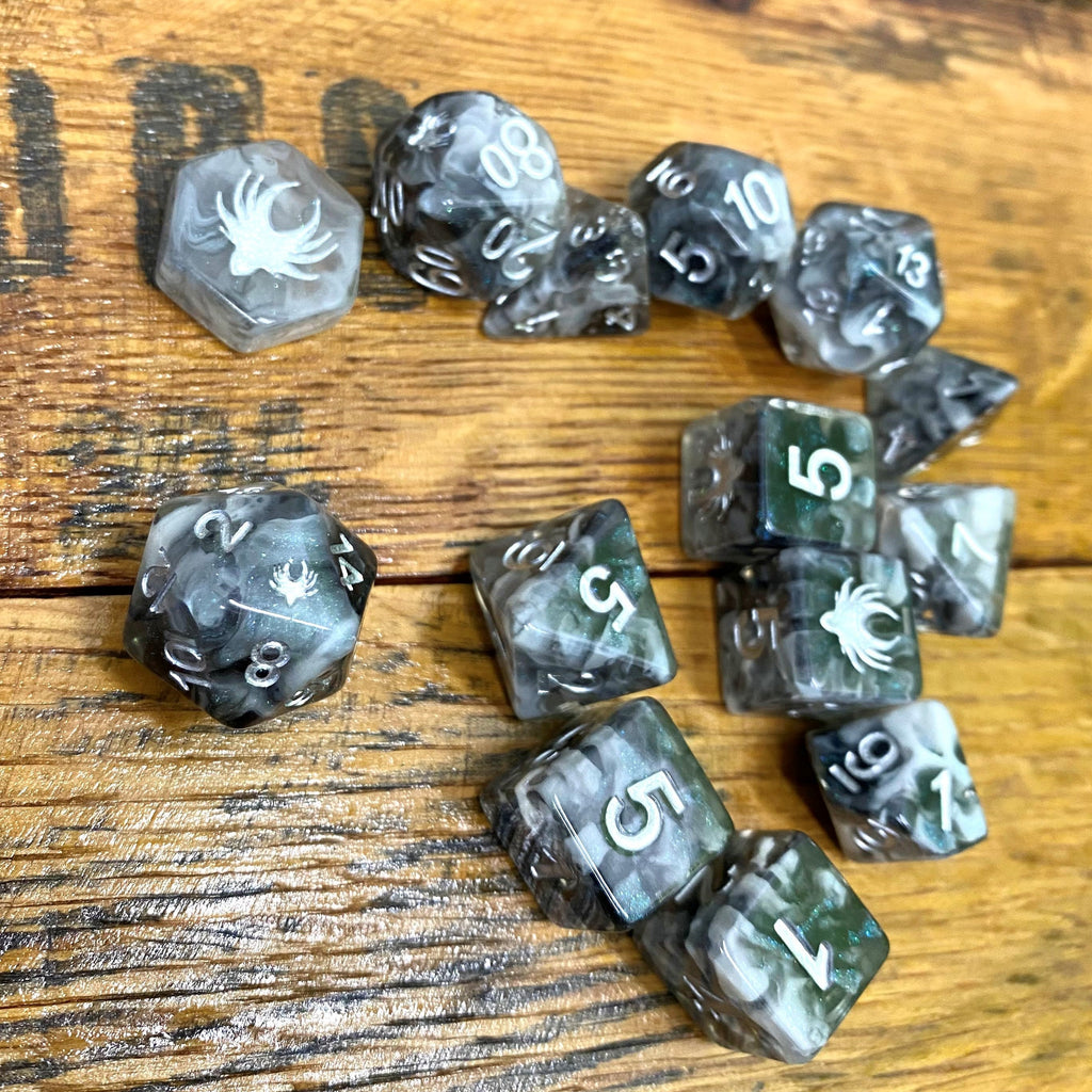 Misty Step - 14 Piece DnD Dice Set | Acrylic RPG Gaming Dice