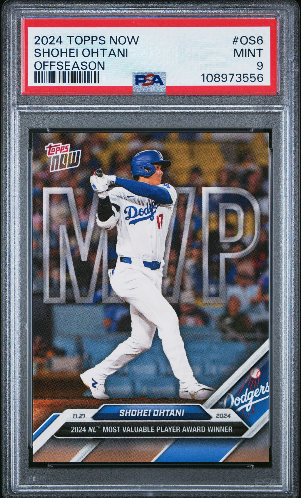Graded 2024 Topps Now Shohei Ohtani #OS6 Offseason Baseball Card PSA 9 Mint