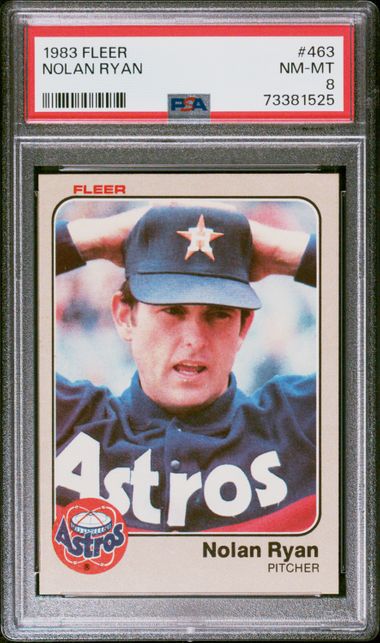 Graded 1983 Fleer Nolan Ryan #463 Baseball Card PSA 8 NM-MT