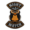 Night Watch Owl Halloween Biker Patch: Iron-on