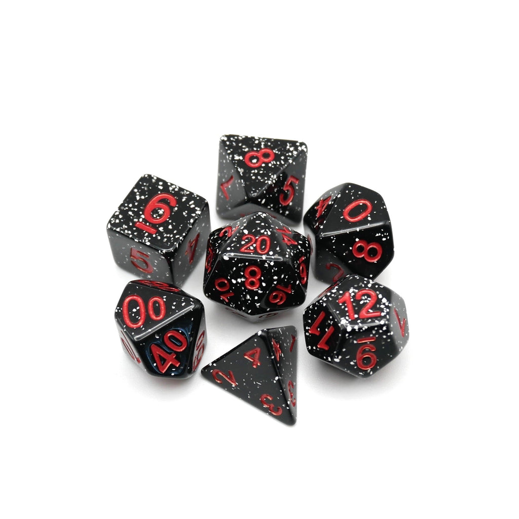 Obsidian Malphite - 7 Piece DnD Dice Set | Acrylic RPG Gaming Dice
