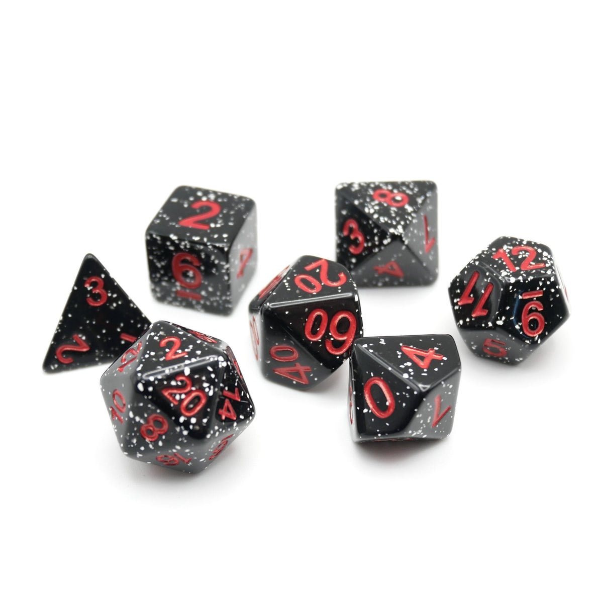 Obsidian Malphite - 7 Piece DnD Dice Set | Acrylic RPG Gaming Dice