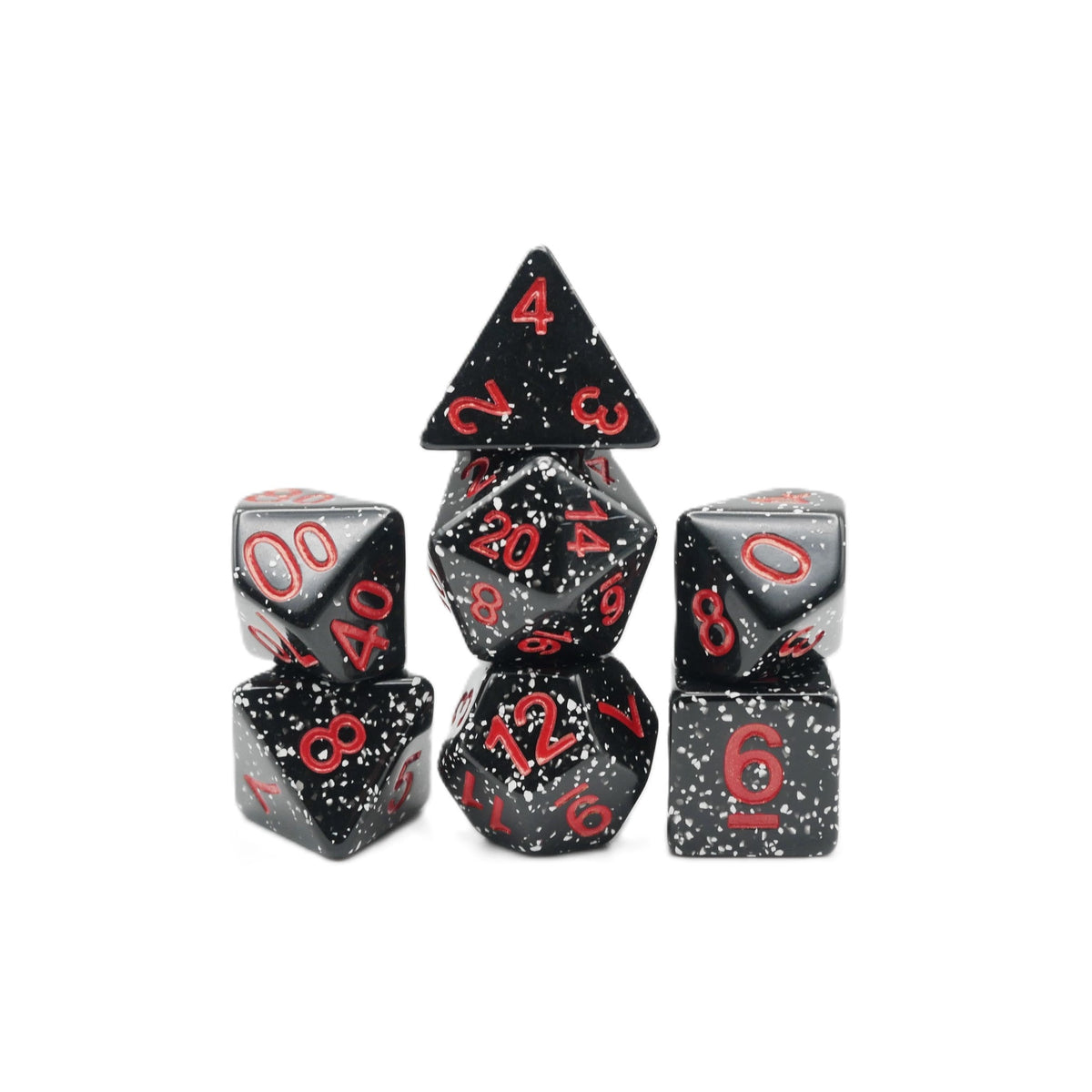 Obsidian Malphite - 7 Piece DnD Dice Set | Acrylic RPG Gaming Dice