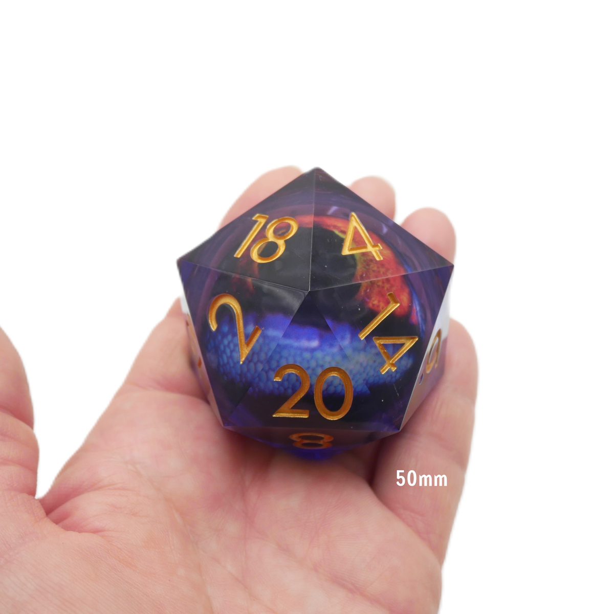 Owlbear's Eye - Giant D20 Moving Eye DnD Dice | Acrylic RPG Gaming Dice