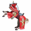 Papo France: Medieval - Reared Up Horse with Unicorn - Red