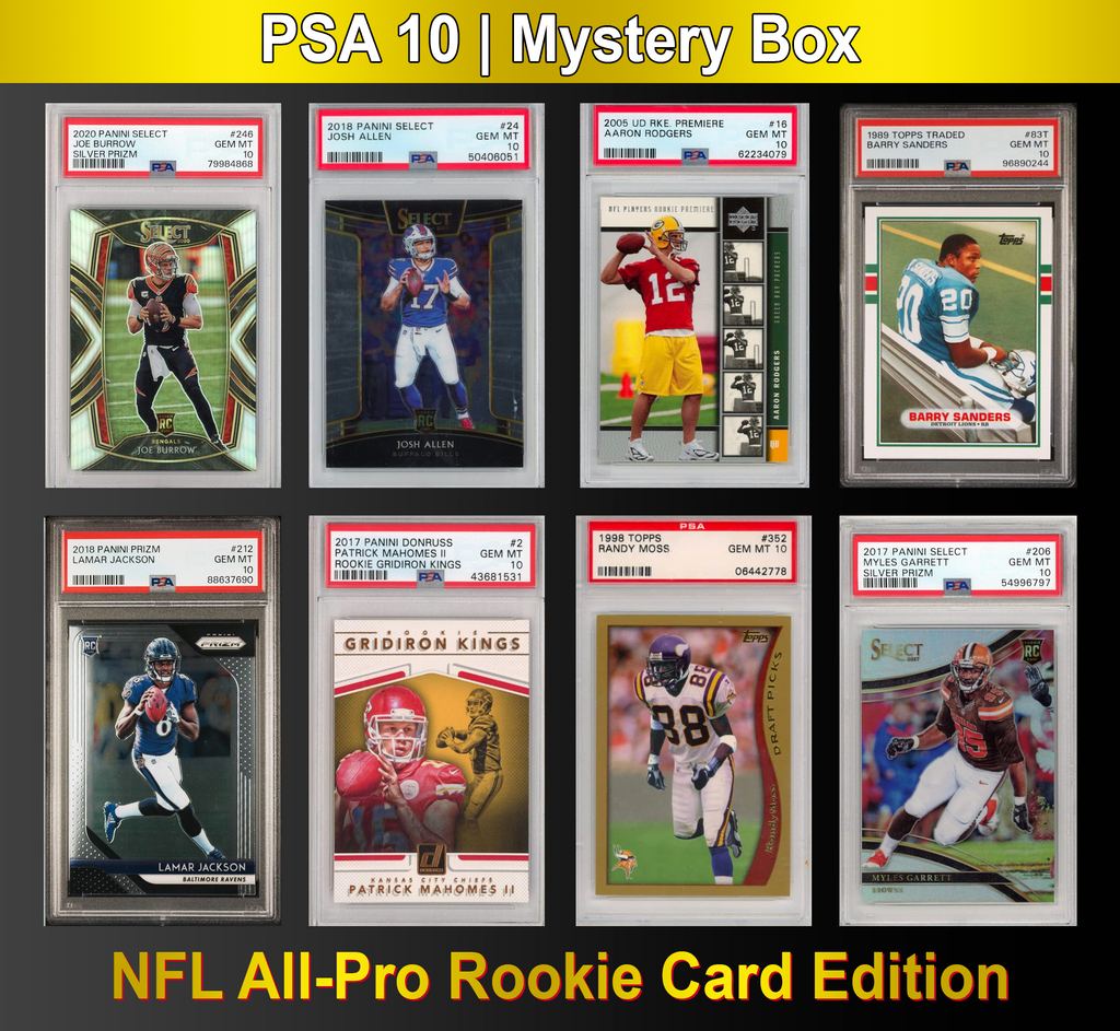 PSA 10 Graded NFL All-PRO Football Rookie Card Mystery Pack