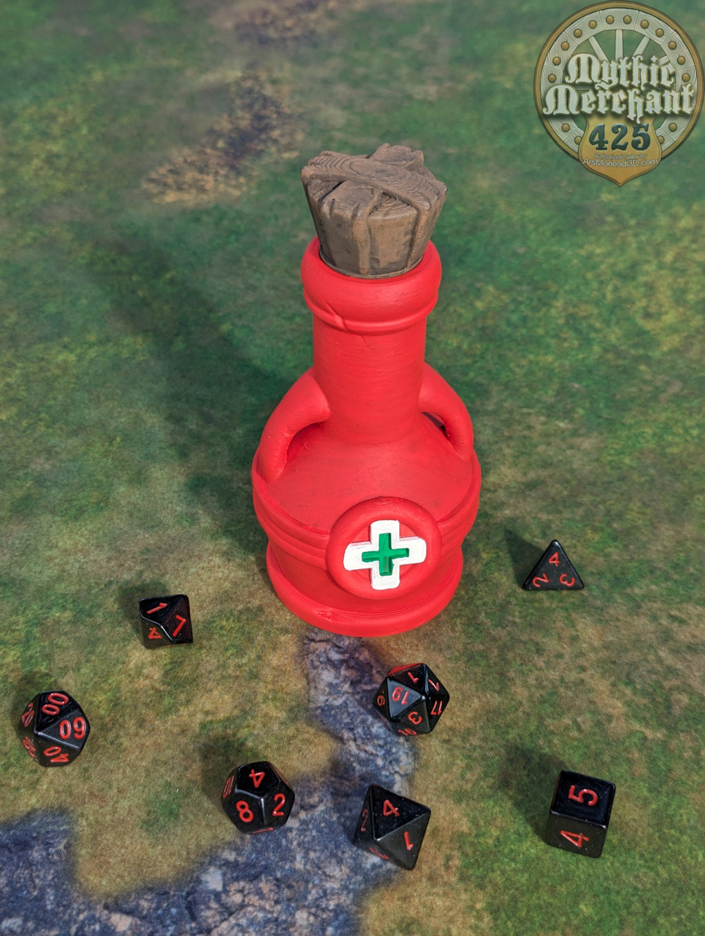 Health Potion 3D Printed Dice Jail | RPG Dice Vault | D20 Storage Box  | Player Gift - Guard Dice with Healing Magic!