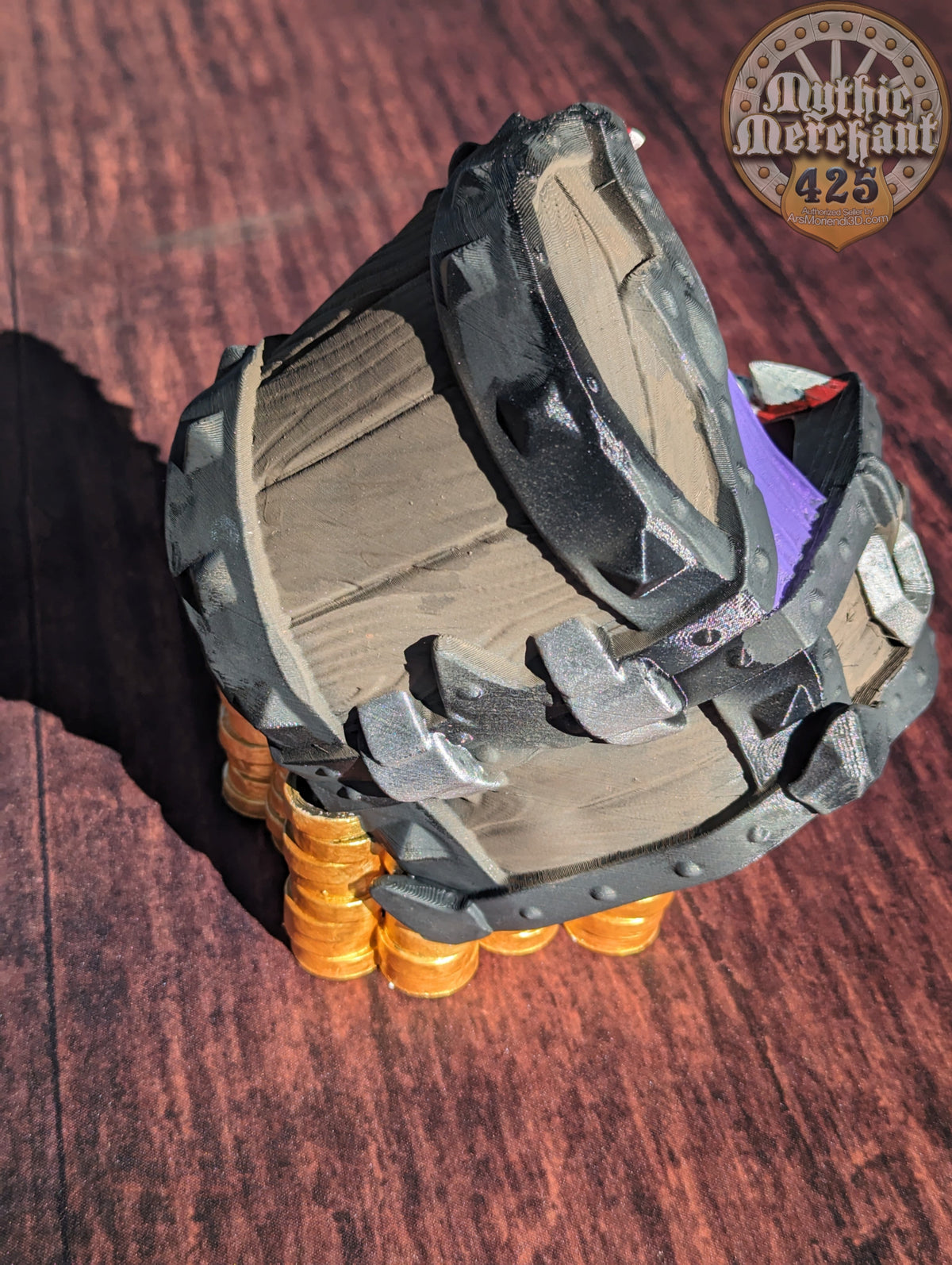 Mimic Treasure Chest 3D Printed Dice Tower - Mythic Mugs Collection by Ars Moriendi 3D| Dice Tray | D20 Dice Vault - Unleash the Mimic Magic